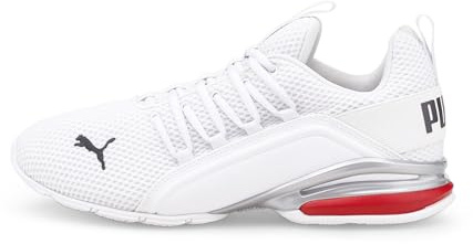 Puma Axelion Ls, Scarpe Da Corsa, Da Uomo, Bianco (Puma White-High Risk Red), 45 EU