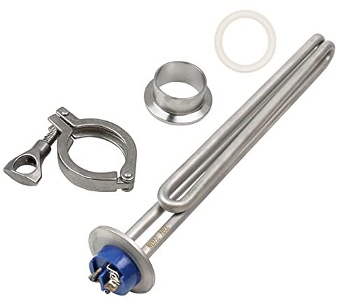 JINGERL 1.5 Tri Clamp(OD50.5mm) 220v 2500w Tubular Electric Water Heater Immersion Heating Element (Color : Heater and Set, Size : 220V 2500W)