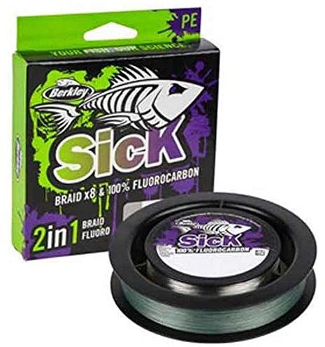 Berkley Sick Braid and Fluorocarbon Leader Pack – Kombination aus super glatter 8-fach geflochtener Angelschnur und schnell sinkendem, unsichtbarem Fluorocarbon-Vorfachleader.