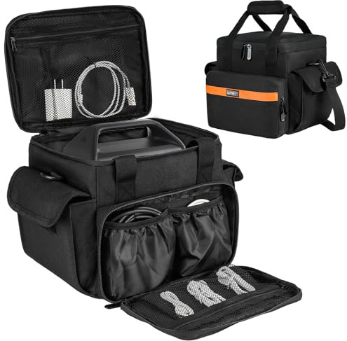 LEFOR·Z Bolsa de transporte compatible con Jackery Explorer 240 V2/240/500/1000 V2/Anker Solix C300/C1000/ECOFLOW River 2 Pro/River 2 Max/Bluetti EB3A/Elite 100 V2 central eléctrica portátil para