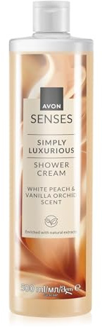 Avon Senses Simply Luxurious White Peach and Vanille Duft Cream Shower Gel 500 Ml