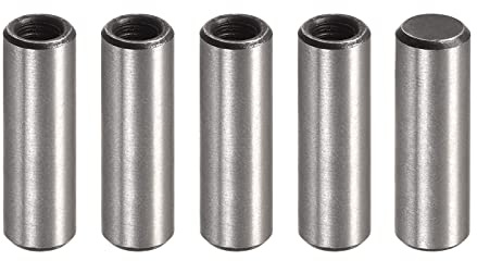 sourcing map 5 Stück M5 Innengewinde Dübelstift 8x25mm Anfasen Flacher Kohlenstoffstahl Zylindrischer Stift Bett Bücherregal Metall Geräte Industriestifte