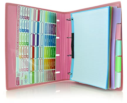 Ordner & Block A4 BLUSH – Ref. 43205 – 4 Ringe, 100 Blatt, 10 Trennblätter, 80 Indikatoren, Büromaterial Mappen Ordnersystem, erhältlich in 4 Pastellfarben, BLUSH by Office Box (Rosa Blush)