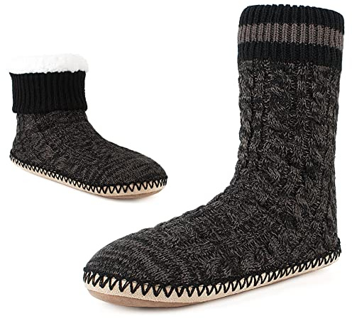 Cozylook Mens Slippers Soft Sole Non Slip Fleece Lined Slipper Socks 8-9