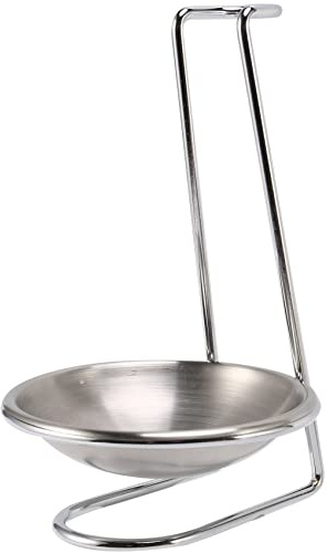 Ksrnsne Stainless Steel Spoon Rest Holder,Long Handle Vertical Saving Soup Ladles Holders Ladle Rest Soup Ladle Holder