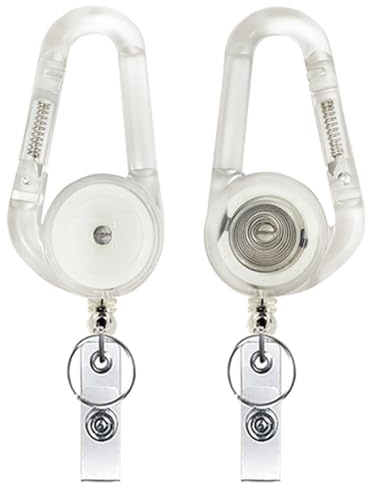Schlüsselanhänger Ausziehbar,65cm Schlüsselband Ausziehbar,2 Einziehbarer Schlüsselanhänger,Ausweis Jojo,für Ausweishalter Ausziehbar,Kartenhalter Ausweis,Schlüsselband mit Karabiner (Transparente)