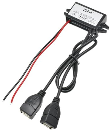 DC 12V to 5V Converter, Aideepen 15W Car Power Converter Step Down Adapter with Dual USB Connectors