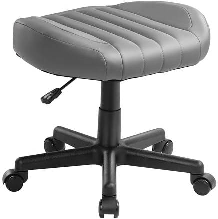 EUREKA ERGONOMIC Sitzhocker höhenverstellbar drehbar, gepolsterter Fußschemel Fußstütze Hocker mit Rolle für Sessel Schreibtisch Küche Wohnzimmer Eingang,Fußhocker Fussbankfür Büro