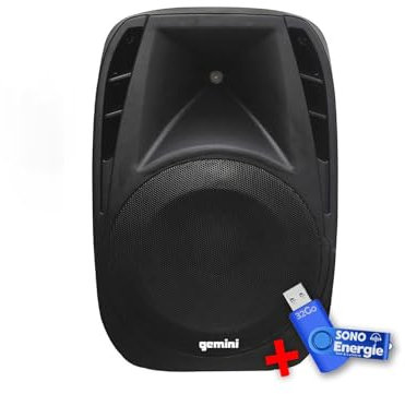 Gemini ES10BLU Enceinte Active Noir Boomer 10+ Clé USB 32G