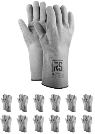 RS THERM Schweißerhandschuh MontageHandschuhe aus gemischter Baumwolle und Polyester/Größe 11, 12 Paar/Weiß/Arbeitshandschuhe/Schutzhandschuhe