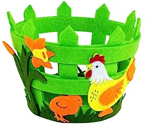 Alipis Osterkorb Osterkörbchen aus Vliesstoff Ostern Zaunkorb Osternest basteln Korb Handwerk Ornament Tier Kunsthandwerk