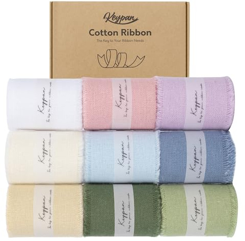 Keypan Geschenkband Mix Set Schleifenband Baumwollband 3,8cm x 16,3m