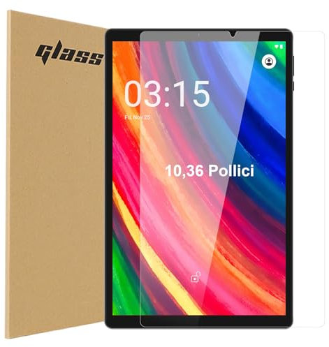 MAXLEGEN Pellicola Protettiva per YUMKEM/HEASUR/PIXPEAK/TOSCIDO/POWMUS X608, T26, T26-EEA, T181-EEA, YUMKEM Tab608X 10,36 Pollici 10,4 Pollici Tablet Vetro Temperato Film
