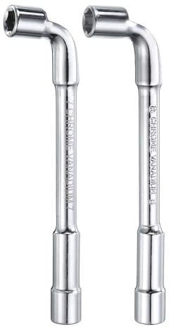 QUARKZMAN 2 Stück L-förmiger abgewinkelter Sechskant-Steckschlüssel 7mm 8mm metrischer 6-Punkt-Rohrsteckschlüssel für allgemeine Reparaturen, Pipeline, Fahrrad- und Autowartung