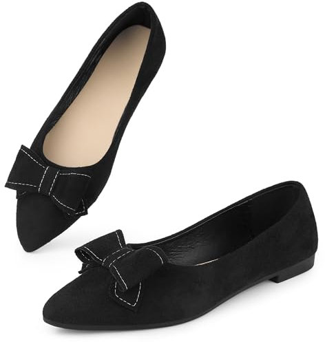 Perphy Bailarinas sin Cordones con Lazo y Punta Puntiaguda para Mujer Negro 36.5