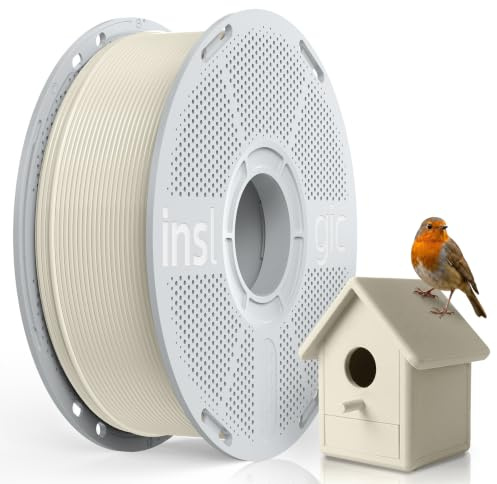 Inslogic ASA 3D-Druckerfilament 1.75mm, UV- und wetterbeständig, hohe Festigkeit und geringe Verformung, Maßgenauigkeit +/- 0.02mm, ideal für das Drucken von funktionalen Außenbauteilen, 1kg, Weiß