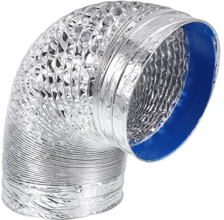 Housoutil Flexible Chimney Pipes Insulated Aluminum Air Ducts for Range Hood 15.5x100cm Easy to Set up