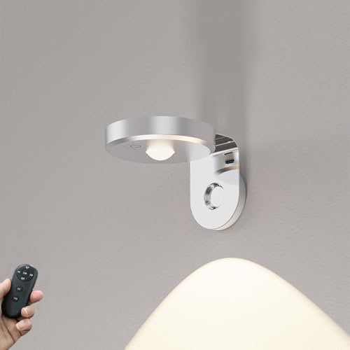 EOEO 2 Stück LED Akku Bilderleuchte Kabellos Innen Wandleuchte mit Fernbedienung, Bilderlampe Dimmbar Wandlampe,360° drehbare,Bild licht Spots Vitrinenbeleuchtung für Gemälde Vitrine Regal Bilder