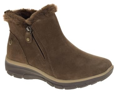 Skechers Dam lättgående hög dragkedja 2 ankelstövel, Choklad, 40 EU