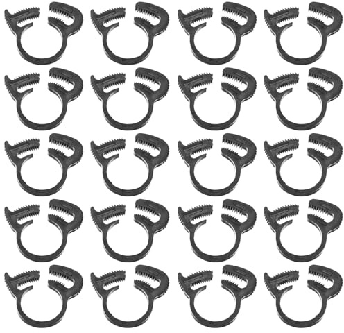 M METERXITY 20-Pack Hose Clamps 1/2 12.3-13.3mmmm Nylon, Black | Adjustable Ratcheting, Snap Grip, Gripping, For Connecting Fastening Sealing Pipe Tubing, Clamp