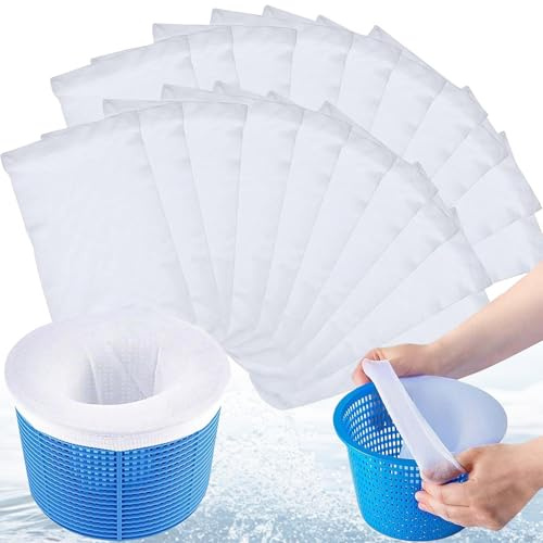 YARUJING 20 Stücke Pool Skimmer Socken Schwimmbad Skimmersocke Wiederverwendbar Für Skimmerkorb Feinfilterung Skimmer Socken Filtersocken Skimmer Pool Filter Für Entfernt Schlacken,Blätter.