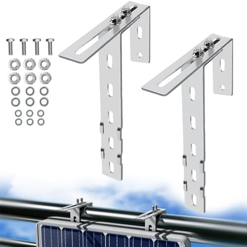 STFALI 2 stück Haken für Halterung Balkonkraftwerk, Solarpanel Halterung Haken, Halterungen für Eckig Balkongelände Solar Befestigung Ohne Bohren (Dicken-3mm)
