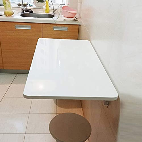 Tavolo pieghevole da parete, salvaspazio, scrivania da pranzo per casa, ufficio, cucina e bar, banco da lavoro compatto in legno e tavolo da studio, 80 x 50 cm