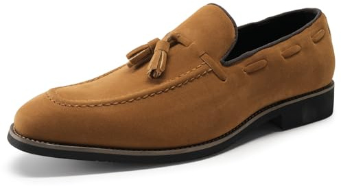 Allthemen Hombre Mocasines de Ante Planos Sin Cordones Ligeros Marrón 43