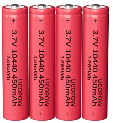 3.7V 10440 450mAh Rechargeable Battery,Li-ion SC-i Rechargeable Battery（4PCS）