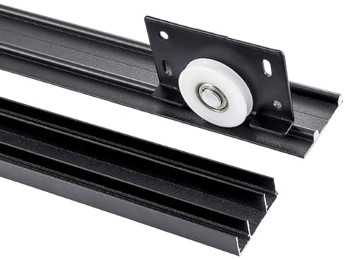 Sliding Door Track,Wardrobe Door Track,Silent Glide Wheel Replacement Kit | Aluminium Sliding Wardrobe Door Track for Wardrobe, Barn ,Glass Door