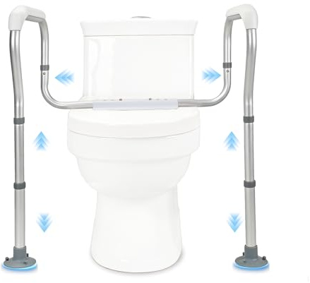 Toilet Safety Frame, Toilet Safety Rails Grab Bars for Seniors, Elderly, Handicapped Disabled, Non-Slip Bathroom Toilet Frame Safety Rails Stand,for Adults/Elderly,Fit for Most Toilet,Minimal Assembly