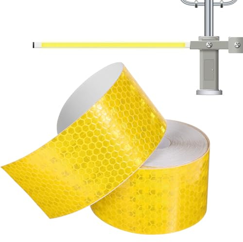 Anneome Ruban Adhésif Réfléchissant Jaune Citron Bande Sécurité Haute Visibilité pour Poteaux de Signalisation Voitures Vélos et Parkings Résistant Aux Intempéries