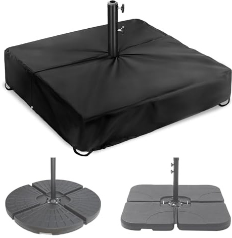 Housse de base carrée pour parasol | Sac de protection en tissu – Pièces de parasol imperméables et robustes pour extérieur – Patio, jardin, piscine, terrasse, plage, cour