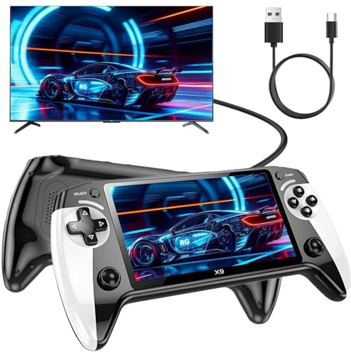 X9 Retro Handheld Game Console with 5.5-inch HD IPS Eye-Protection Screen,Retro Games Console with TXT E-Book,Linux System,TV Output,15000+ Games,External Gamepad,Music,2000mAh Handheld Console