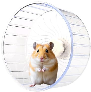 Hamsterhjul – tyst dubbelbärande spinner, tyst löparhjul med slät spinner robust säkra kanter, liten mösbur tillbehör för rolig träning | Gerbil dvärgdjur husdjursbur