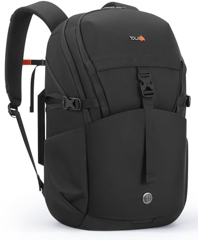 Tolaccea Mochila de Viaje Cabina – Mochila 30L para Ordenador Portátil 15,6″, Mochila de Trabajo y Uso Diario, Cremalleras YKK, Repelente al Agua y Antirrobo