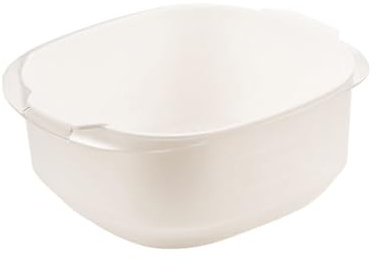 CALLARON Cesta de Drenaje para Cocina de Doble Capa 30 Cm, Colador Multifuncional para Lavar Verduras y Frutas, Cesta para Escurrir Alimentos de Plástico Mate Color Marfil