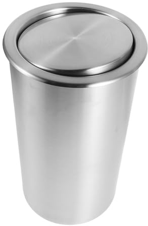 LALAFINA Papelera Empotrada de Acero Inoxidable de 5,5l Diseño Integrado para Cocina y Baño, Ahorro de Espacio y Fácil de Limpiar, Forma Redonda y Color Plata