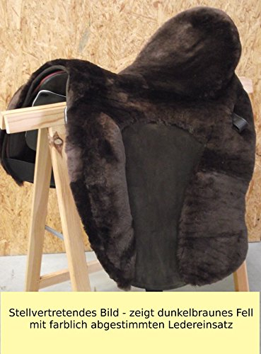 Schöne echt Lammfell Zalea in Vollfellausführung - kompletter Lammfellbezug, Sattelbezug für Deuber & Partner Sattel Maxima - Beinfreiheit aus echtem Leder