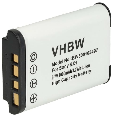 vhbw Akku kompatibel mit Sony Cybershot DSC-H400, DSC-HX400V, DSC-HX300, DSC-HX400, DSC-H400V, DSC-HX350 Kamera (1000 mAh, 3,6 V, Li-Ion)