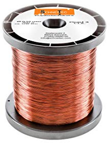 Kupferlackdraht W210 Ø 0,25 mm 500 g, ca. 1080m - CU Lackdraht Grad 2 CUL Kupferdraht Gewicht 500 Gramm Durchmesser 0,25 Millimeter Wickeldraht Kupfer Draht nach IEC 60317-13