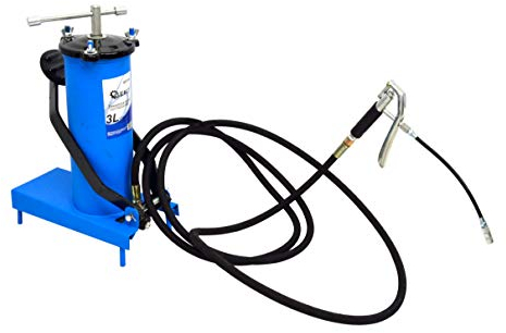 BSD Pompa a Grasso - Ingrassatrice, Pompa Ingrassaggio, Ingrassatore a Barile, Ingrassatore con Pompa a pedle - 3L - Tubo 4m