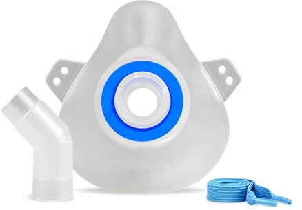 PARI SMARTMASK® - Inhalationsmaske mit Winkelstück 45°,für Erwachsene | Besonders weiche und komfortabele Inhalationsmaske mit Gummiband, ermöglicht die Inhalation über Mund und Nase