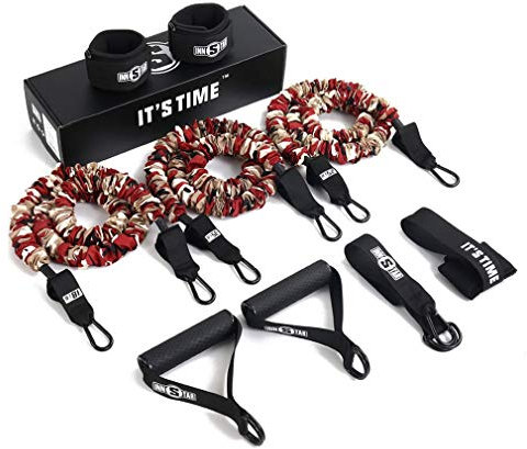 ZHAONAA Agiles Training INNSTAR Anti-Snap-Widerstand-Bänder Set mit Tür-Anker Griffen Fußfesseln und Tragetasche Workout Bands mit Schutzhüllen Hilfsband (Color : 78LB 10pcs Queen)