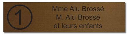 Placa grabada para nombre y número buzón autoadhesivo, 10 x 2,5 cm, personalizada, 1 a 3 líneas Bronce