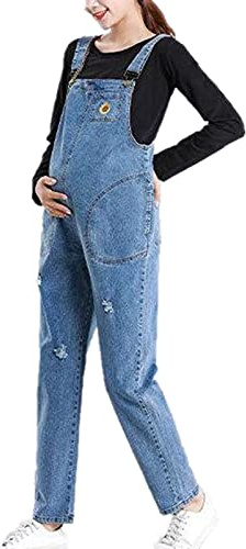 babao Denim Maternity Dungarees Waist Loosely Adjustable Pregnancy Fashion Overalls