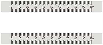 Lot de 2 règles autocollantes en acier inoxydable - 12 mm de largeur - Argenté - Mètre ruban (gauche à droite) - 150 mm de long