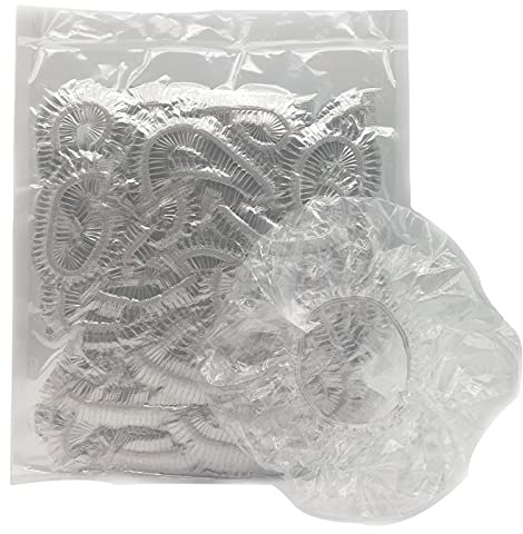 500 Einweg-Duschhauben aus transparentem Kunststoff mit Gummizug (5x 100er Pack)