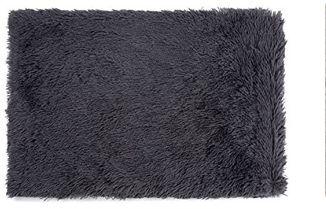Haustier-Hundedecke, flauschig, Fleece, Katzendecke, weich, warm, für Sofa, Decke, waschbar, für kleine und mittelgroße Hunde, Katzen, 80 x 55 cm, Dunkelgrau