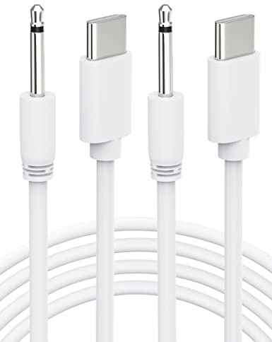 Bicmice USB Type C DC Charging Cable 2.5mm DC Charger Cord 2.6Ft Replacement-2 Pack(White)